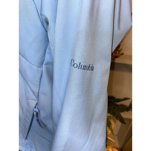 Columbia Sportswear Company size Medium Blue Logo Linnea Zip GUC Jacket Pockets - Picture 10 of 15